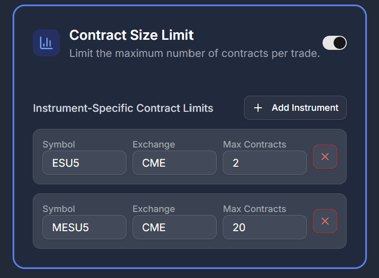Position Size Control Demo